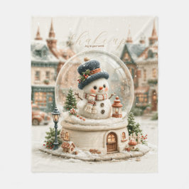 Söt snöman snöglob fleecefilt