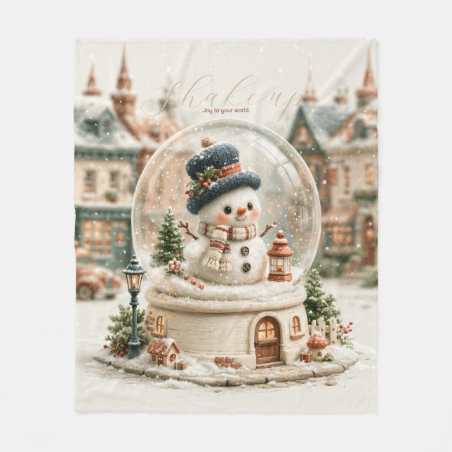 Söt snöman snöglob fleecefilt (Framsidan)