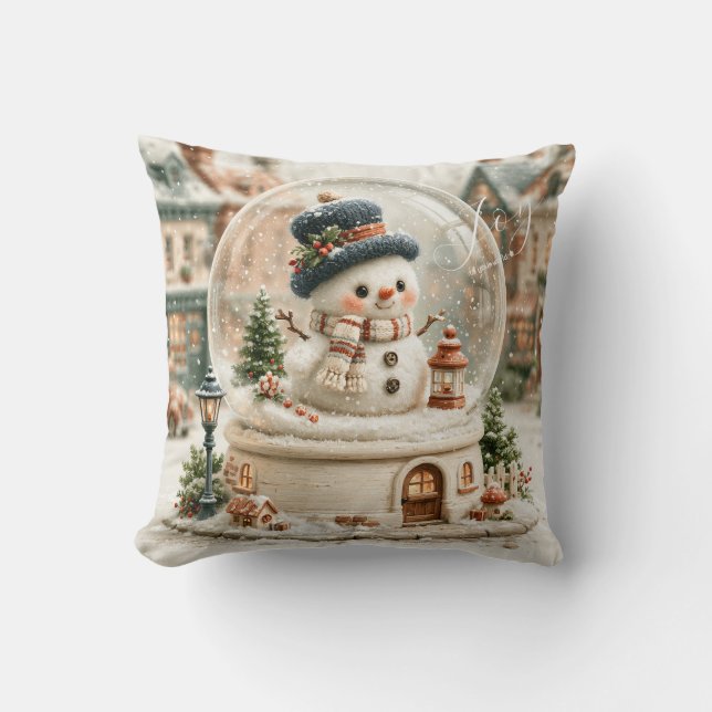 Söt snöman snöglob kudde (Framsida)