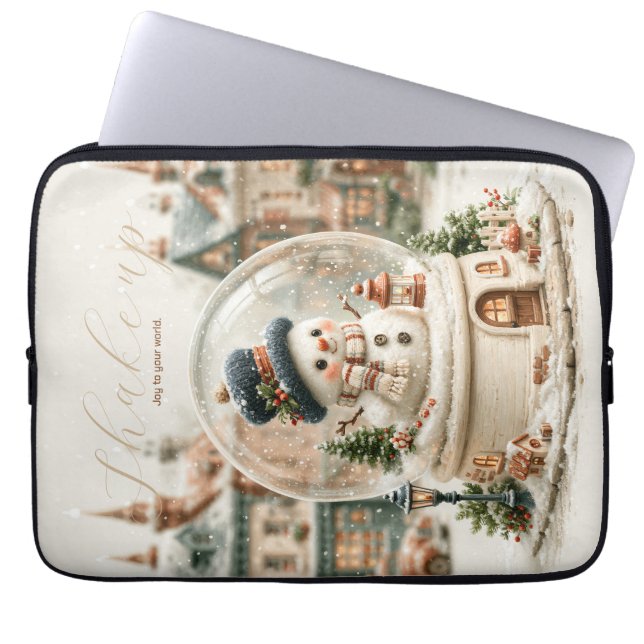 Söt snöman snöglob laptop fodral (Framsidan)