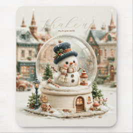 Söt snöman snöglob mousepad musmatta