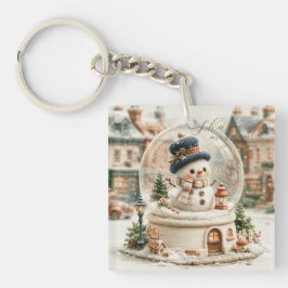 Söt snöman snöglob nyckelring