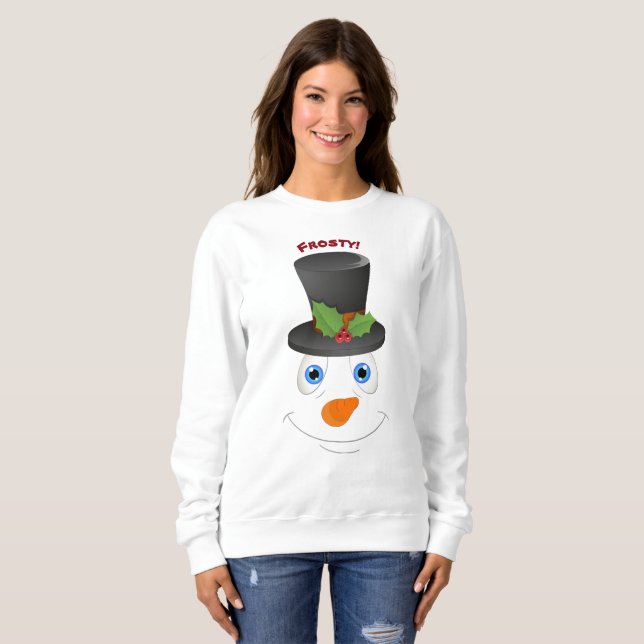 Söt snöman som bär hatt Anpassningsbart meddelande T-shirt (Hel framsida)