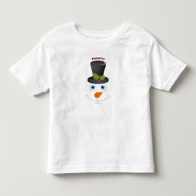 Söt snöman som bär hatt Anpassningsbart meddelande T-shirt (Framsida)