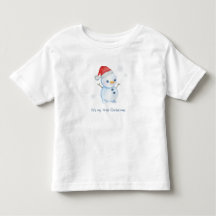 Söt Snöman T-Shirt för Småbarn – Vinter Helgdag Ba
