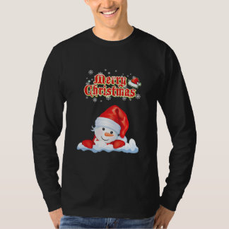 Söt snöman vinter God jul 2021 T Shirt