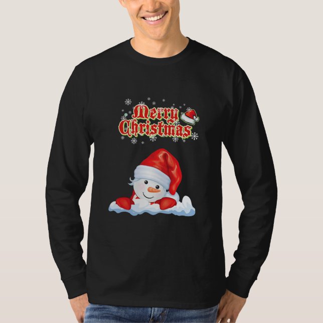 Söt snöman vinter God jul 2021  T Shirt (Framsida)