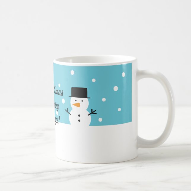 Söt snöman vinter snö jul kaffemugg (Höger)