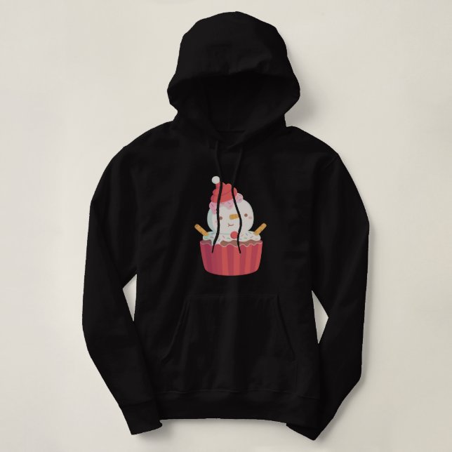 Söt Snömann Cupcake Rolig T Shirt (Design framsida)