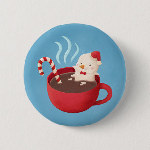 Söt snömannemallmell i het choklad jul knapp
