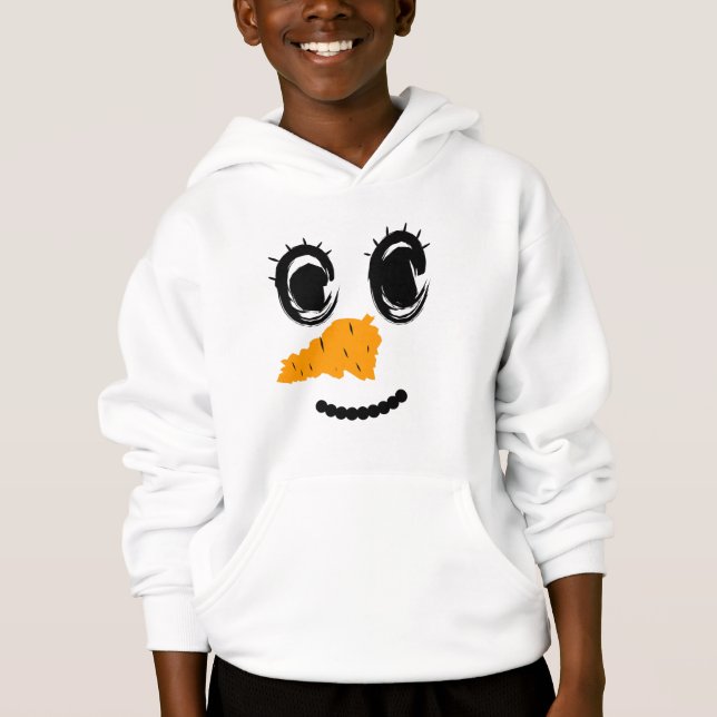 Söt snömannen ansikte – Minimal jul penseldrag  T Shirt (Framsida)