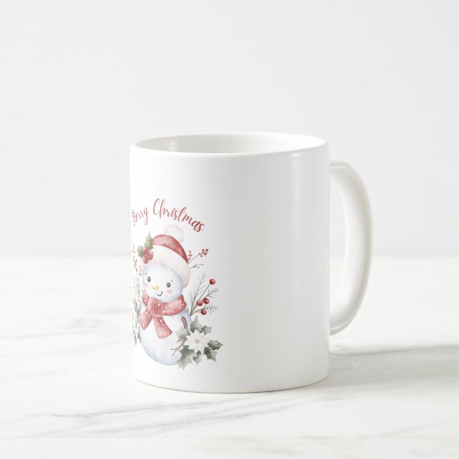 Söt snömannen julmugg kaffemugg (Framsida höger)