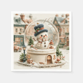 Söt snömannen snöglob pappersservett