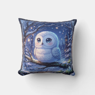 Söt snöugglapillow för vinter kudde