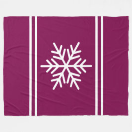 Söt Snowflake Burgundy Red White Tävla Rand Fleecefilt