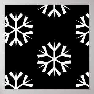 söt SNOWFLAKE mönster design   Poster