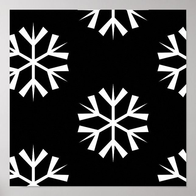 söt SNOWFLAKE mönster design | Poster (Framsidan)