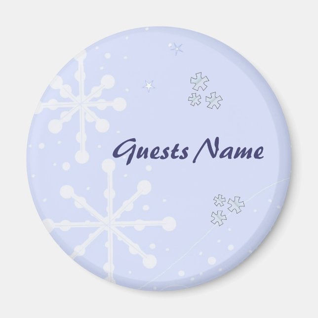 Söt Snowflake Ställe Holders Magnet (Framsidan)