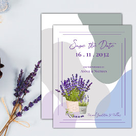 Söt snygg lavendelfärgad blomtema bröllop meddelande vykort