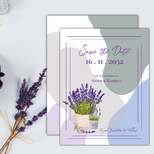 Söt snygg lavendelfärgad blomtema bröllop meddelande vykort