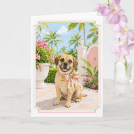 Söt snygg Puggle välkomstkort Kort