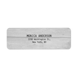 Söt Snyggt Grått Wood Plain Modern Returadress Etikett
