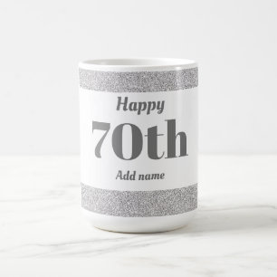 Söt snyggt personlig födelsedag mugg present 70: