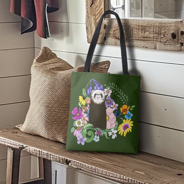 Söt sobelillra Vildblommor Grön Skog Tygkasse (Skapare uppladdad)