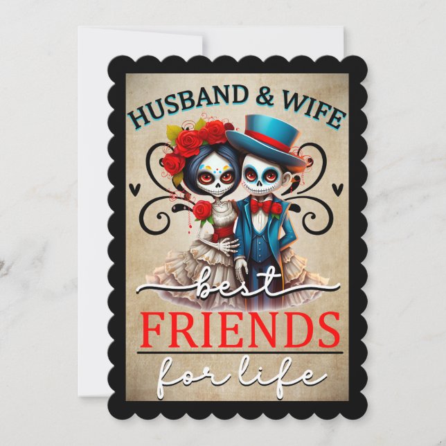 Söt socker skalle tack kort (Framsida)