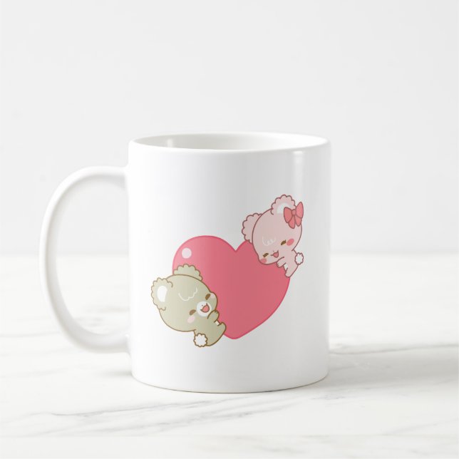 Söt socker unge hugs kärlek kaffemugg (Vänster)