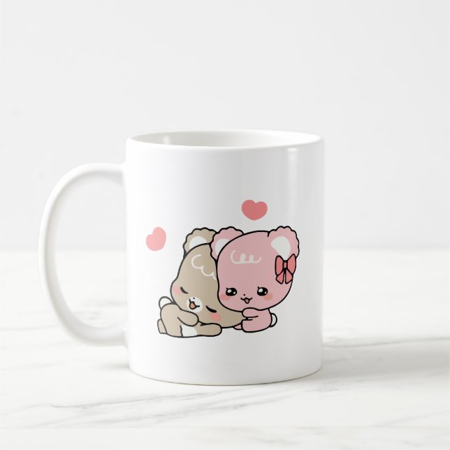 Söt socker unge hugs kärlek kaffemugg (Vänster)