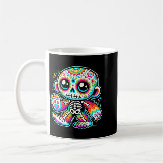 Söt sockerskalle Bigfoot Día De Los Muertos Kaffemugg