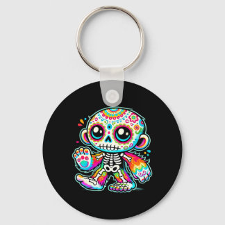 Söt sockerskalle Bigfoot Día De Los Muertos Nyckelring