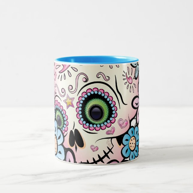 Söt sockerskalle Två-Tonad mugg (Center)