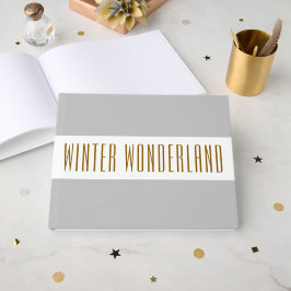 Söt Soft Grått White Rand WINTER WONDERLAND Gästböcker