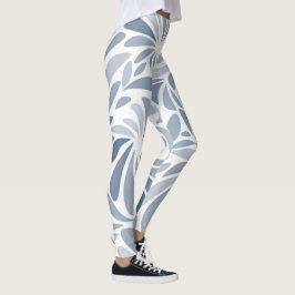 Söt Soft Light Blue Grått Geometric Valentine Leggings