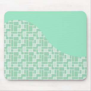 Söt Soft Mint Grönt Wave Tile Mönster-gåvor Musmatta