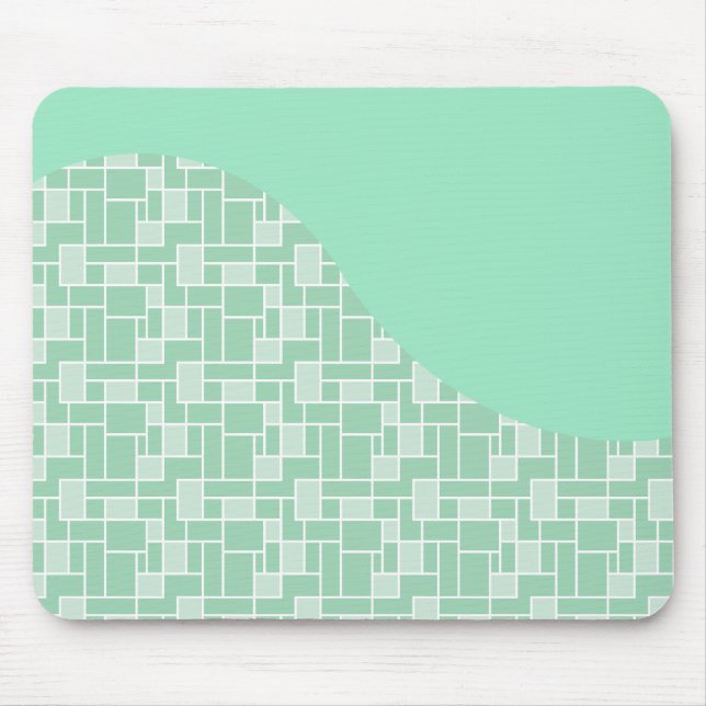 Söt Soft Mint Grönt Wave Tile Mönster-gåvor Musmatta (Framsidan)