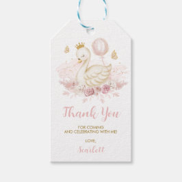 Söt Soft Rosa Svan Princess Birthday Favors Presentetikett