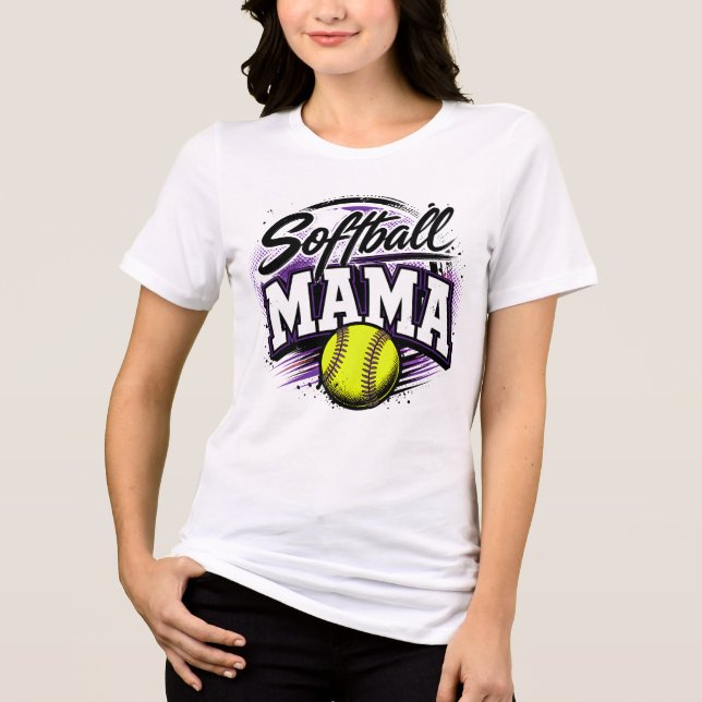 Söt Softboll-Mamma T Shirt (Framsida)