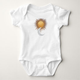Söt sol- och månbabybodysuit t shirt