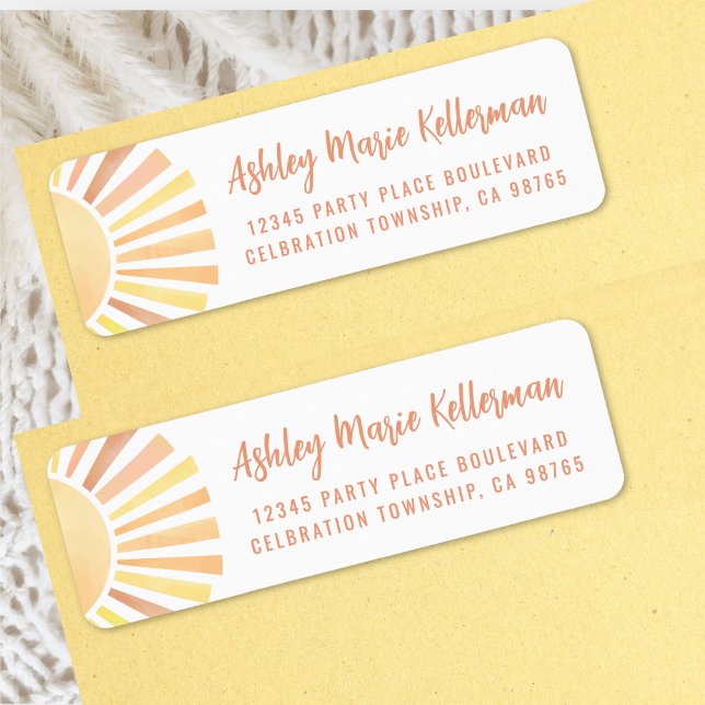 Söt sol returadress etikett (Cute Sun Return Address Label 
)