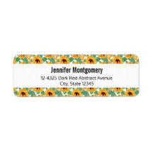 Söt Solblommor Gult och Grönt Mönster