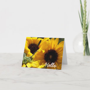 Söt Solblommor Hej Blank Inside Notecard Kort