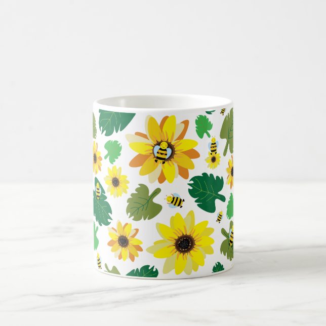 Söt solblomsterbi kaffemugg (Center)