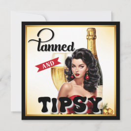Söt solbränd och berusad pinupgirl julkort