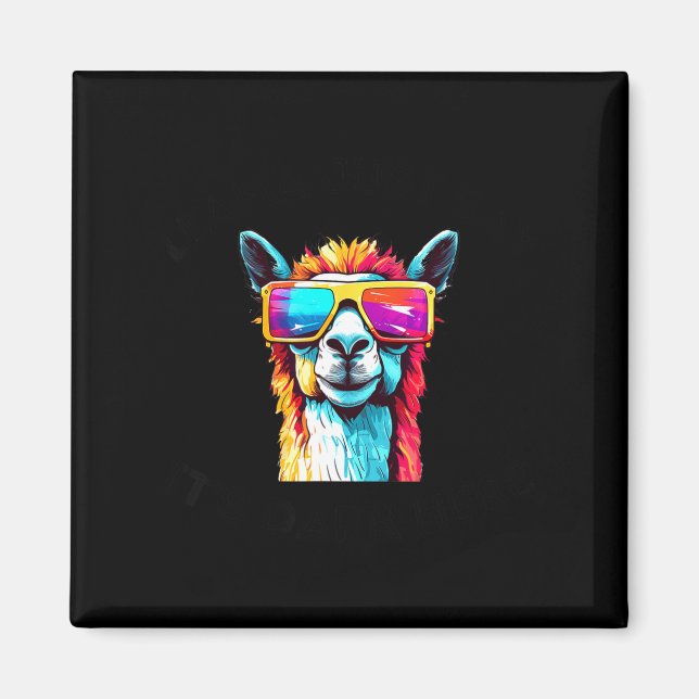 Söt solförmörkelse lama 8 april magnet (Framsidan)