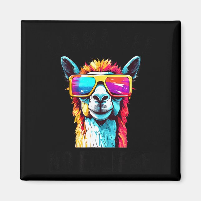 Söt solförmörkelse lama 8 april magnet (Framsidan)