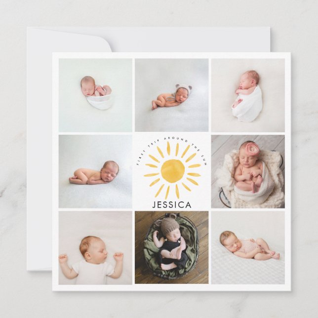 Söt solljus 1:a födelsens multifoto (Framsida)
