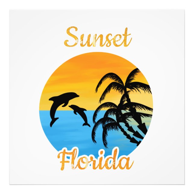 Söt solnedgång i Florida  Fototryck (Framsidan)